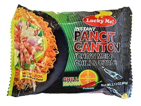 Ramen Noodle - Pancit Canton Chow Mein Instant Noodles Pack Chili Flavor